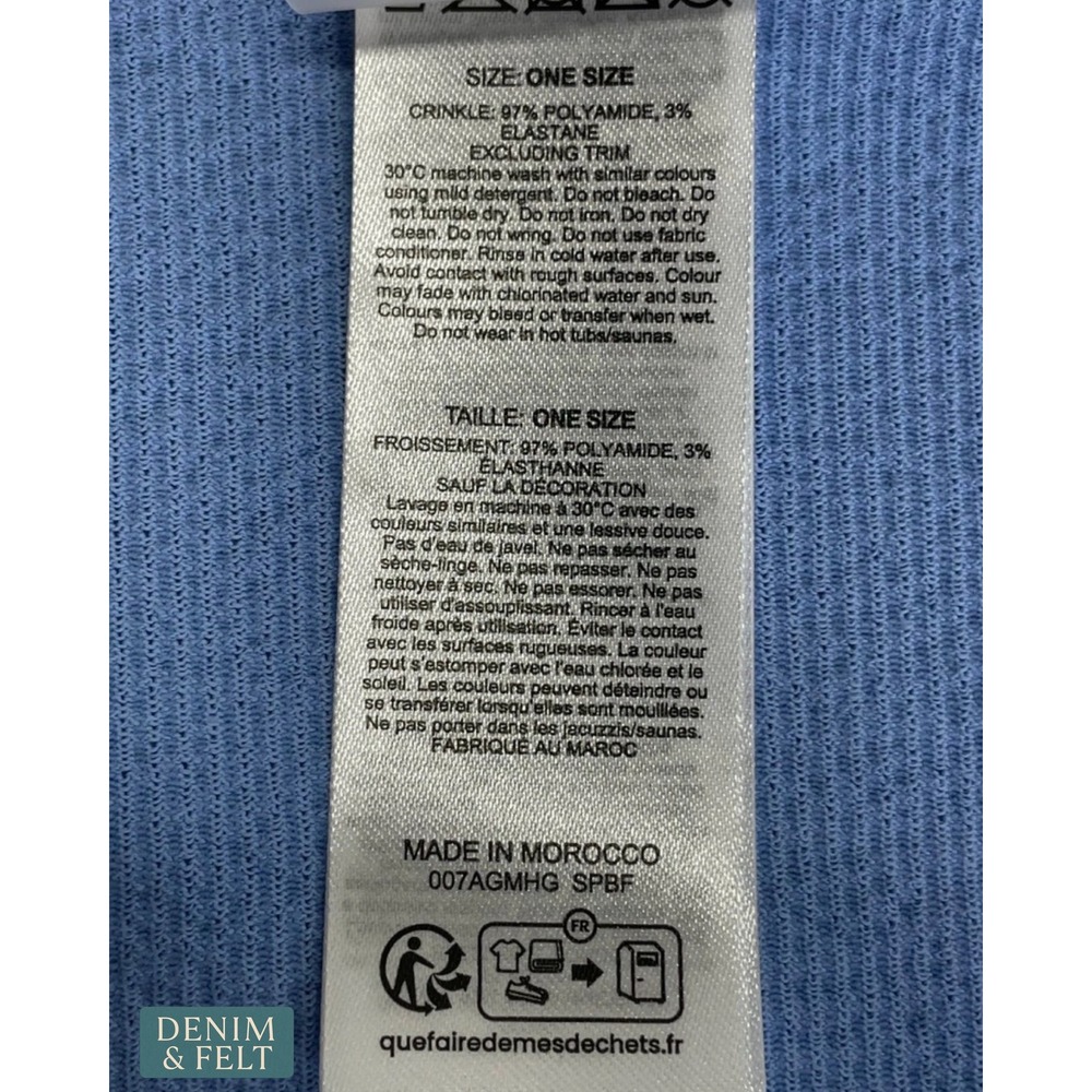 NEW Hunza G Cornflower Blue Textured Knit Tie Side Bikini Bottom One Size Swim - Picture 16 of 16